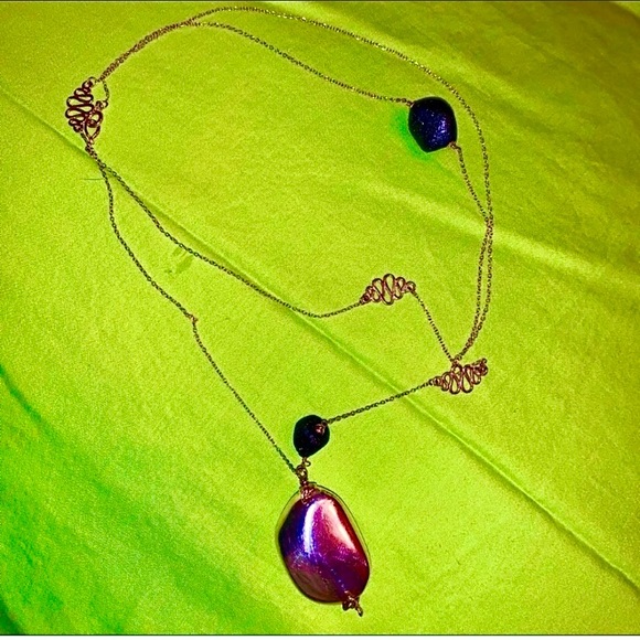 Lava Rock & Sterling Silver Necklace Powerful 34” - Picture 2 of 16